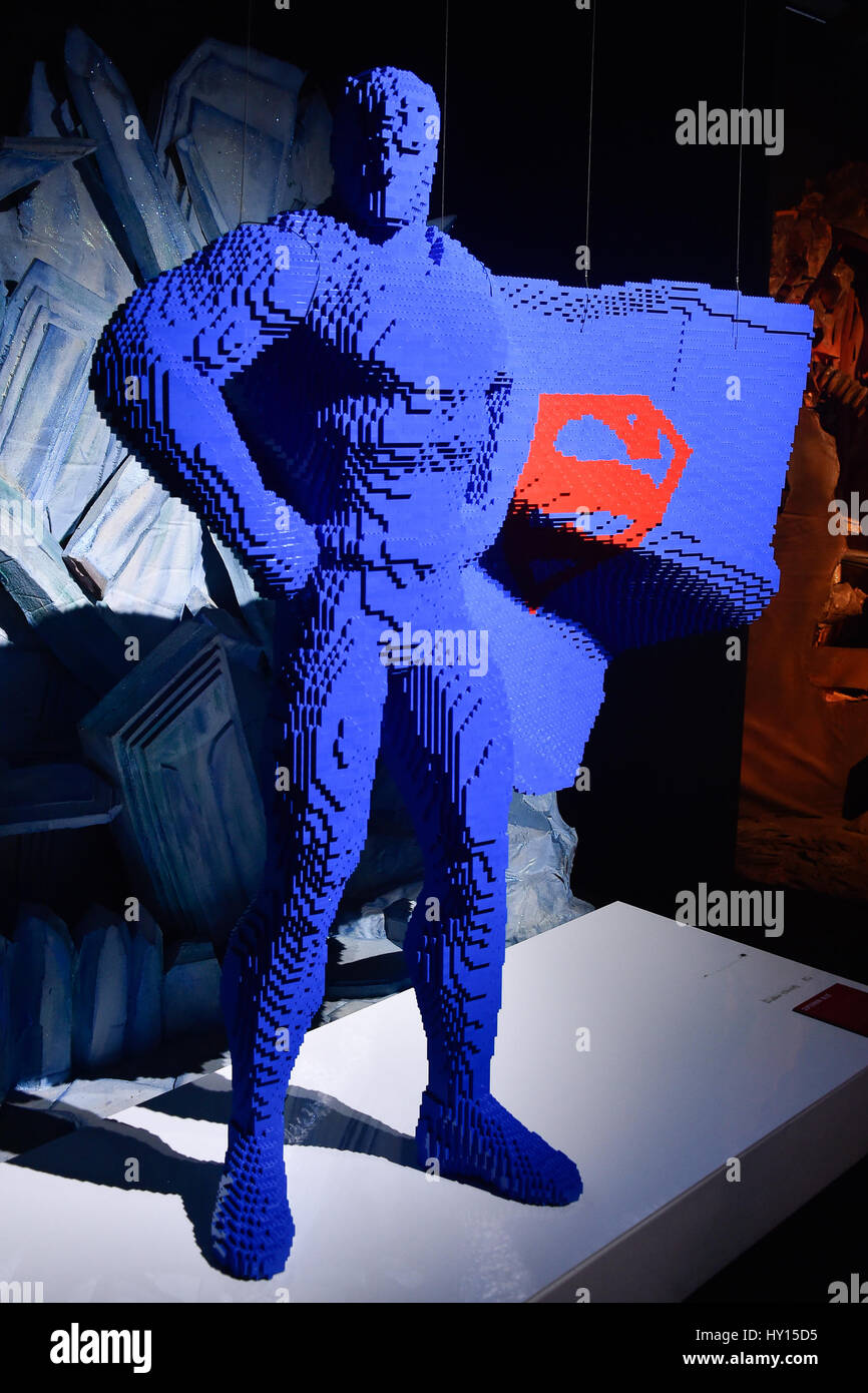 The Art Of The Brick DC Super Heroes arrives in the UK. Featuring Superman Where London