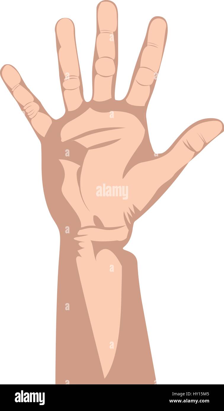 sketch silhouette skin color left arm with open hand Stock Vector ...