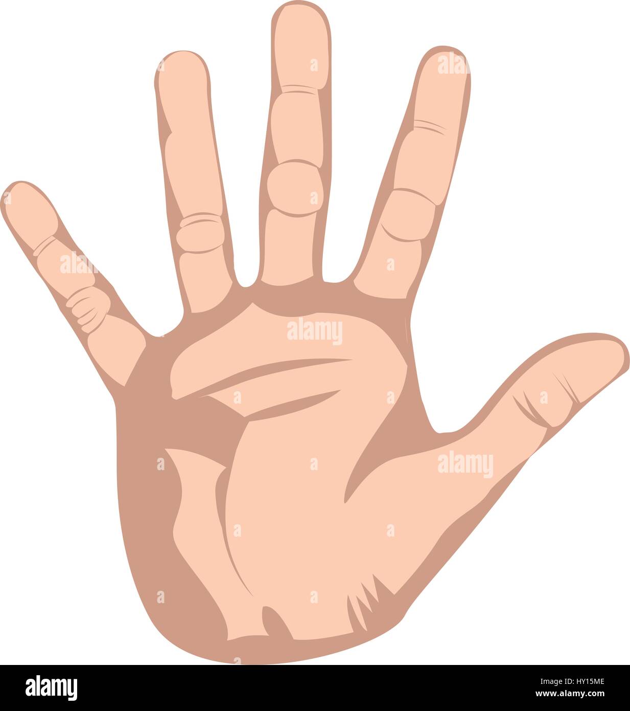 sketch silhouette skin color of hand with open palm Stock Vector