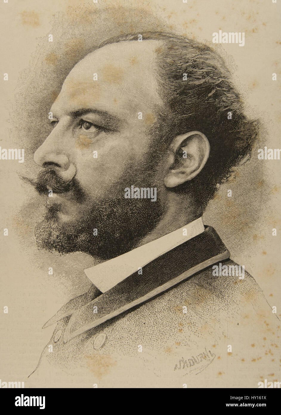 Baldomero Galofre (18461902). Spanish painter. Portrait. Engraving by