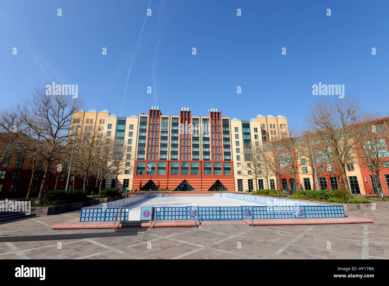 Disneyland Paris. EuroDisney's Hotel New York on a sunny day with space for copy Stock Photo