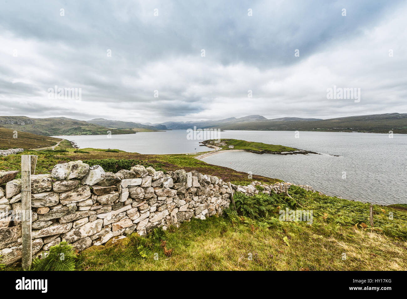 Beautiful View of Loch Eriboll from Dingwall, Northern Scotland on North Coast 500 Stock Photo