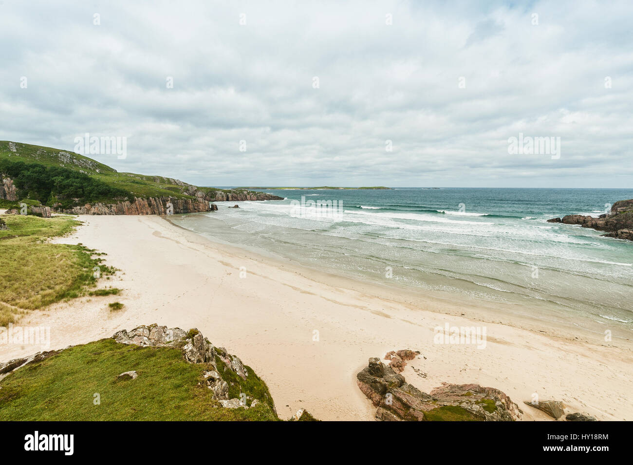 White Sands of Durness Beach in Northern Scotland Stock Photo