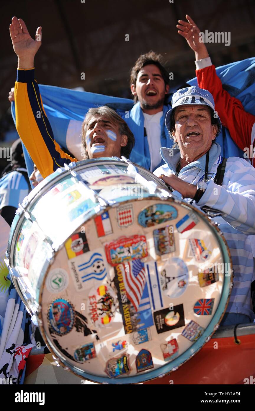 ARGENTINA FANS WITH LARGE DRUM ARGENTINA V KOREA R ARGENTINA V KOREA RUPUBLIC SOCCER CITY