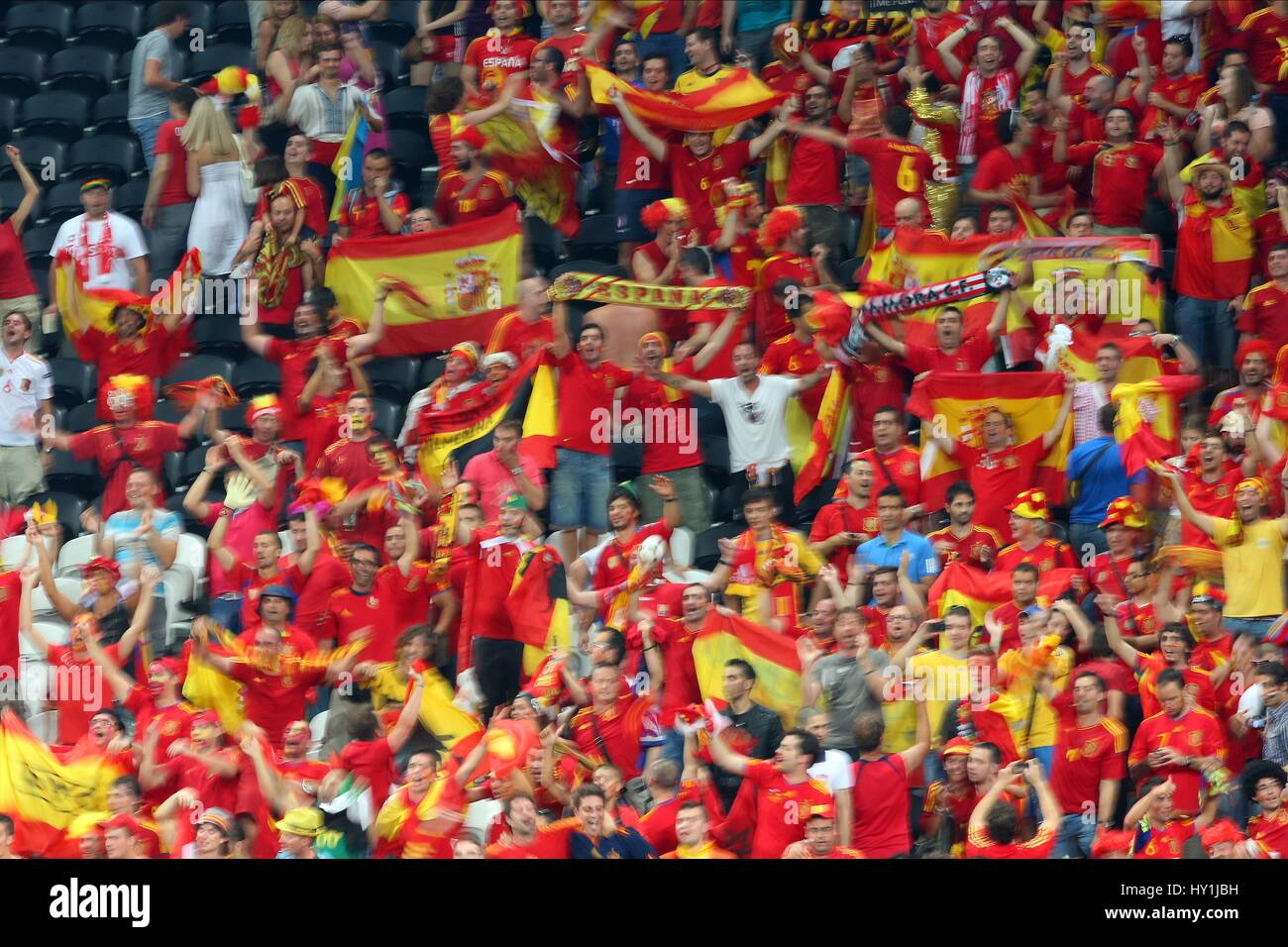 SPANISH FANS SPAIN V FRANCE SPAIN V FRANCE DONBASS ARENA DONETSK