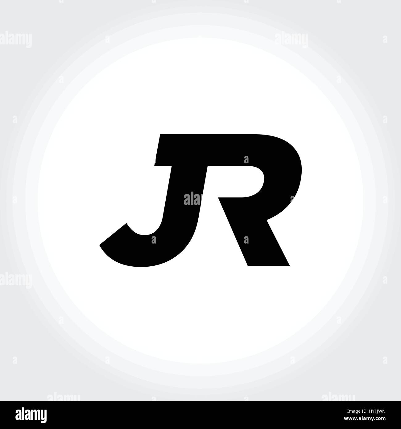 JR junior initial symbol design Stock Vector