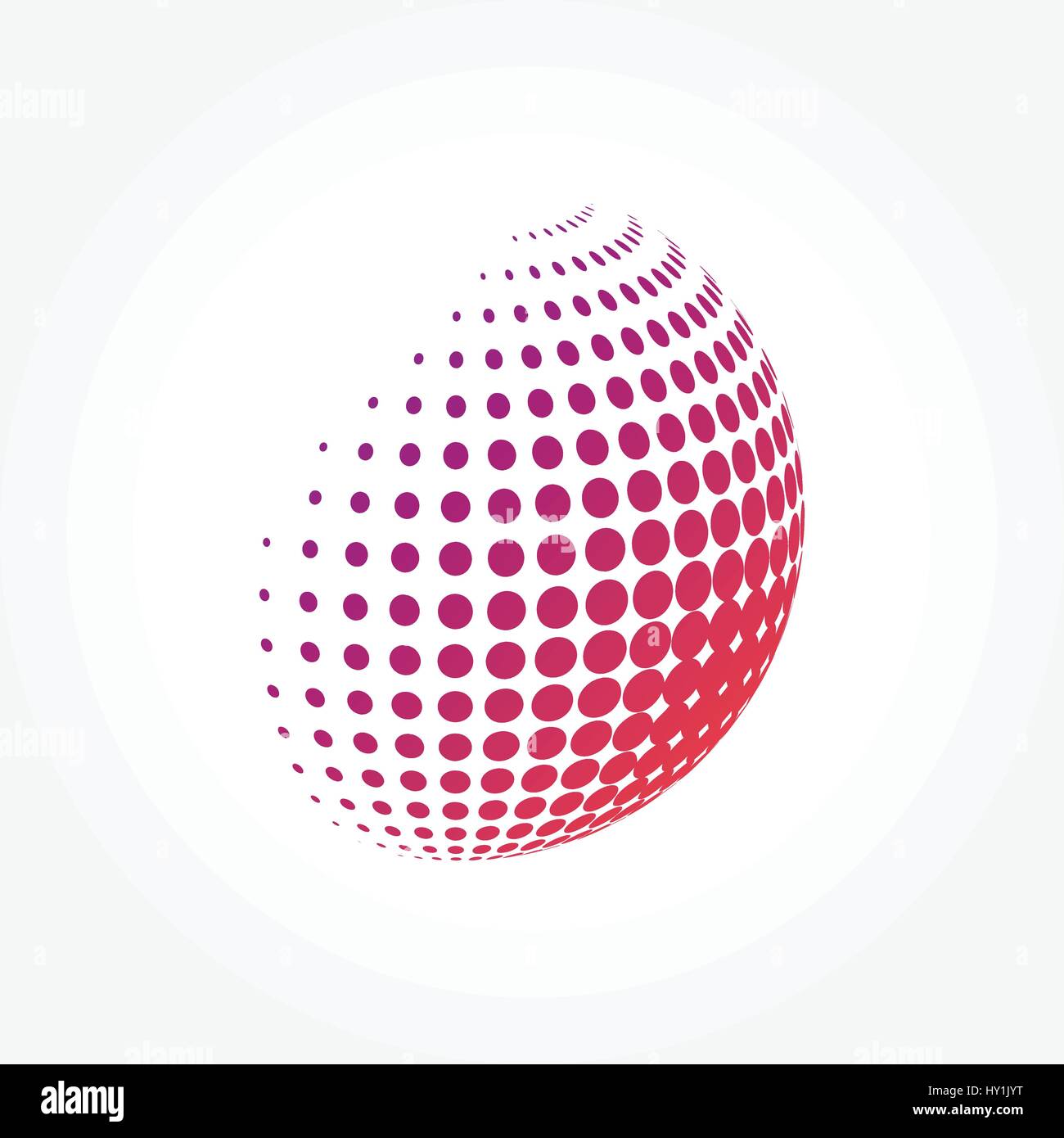 Stylized Globe with Dots Pixels Stock Vector