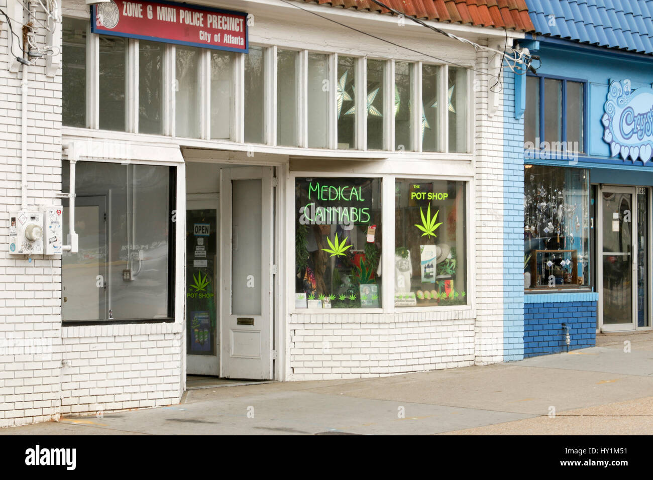 Medical Cannabis Pot Shop at Little 5 Points in Atlanta, GA Stock Photo