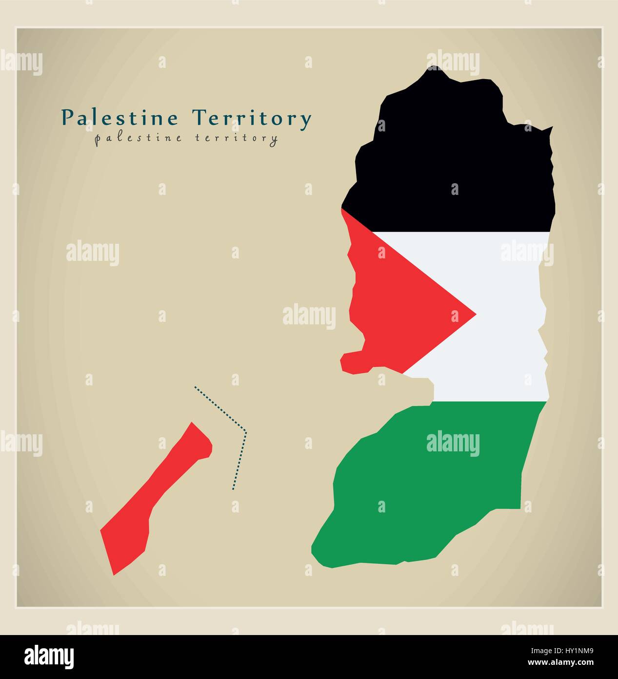 Modern Map Palestine Territory flag colored PS Stock Vector Image Modern Map Palestine Territory flag colored PS Stock Vector Image