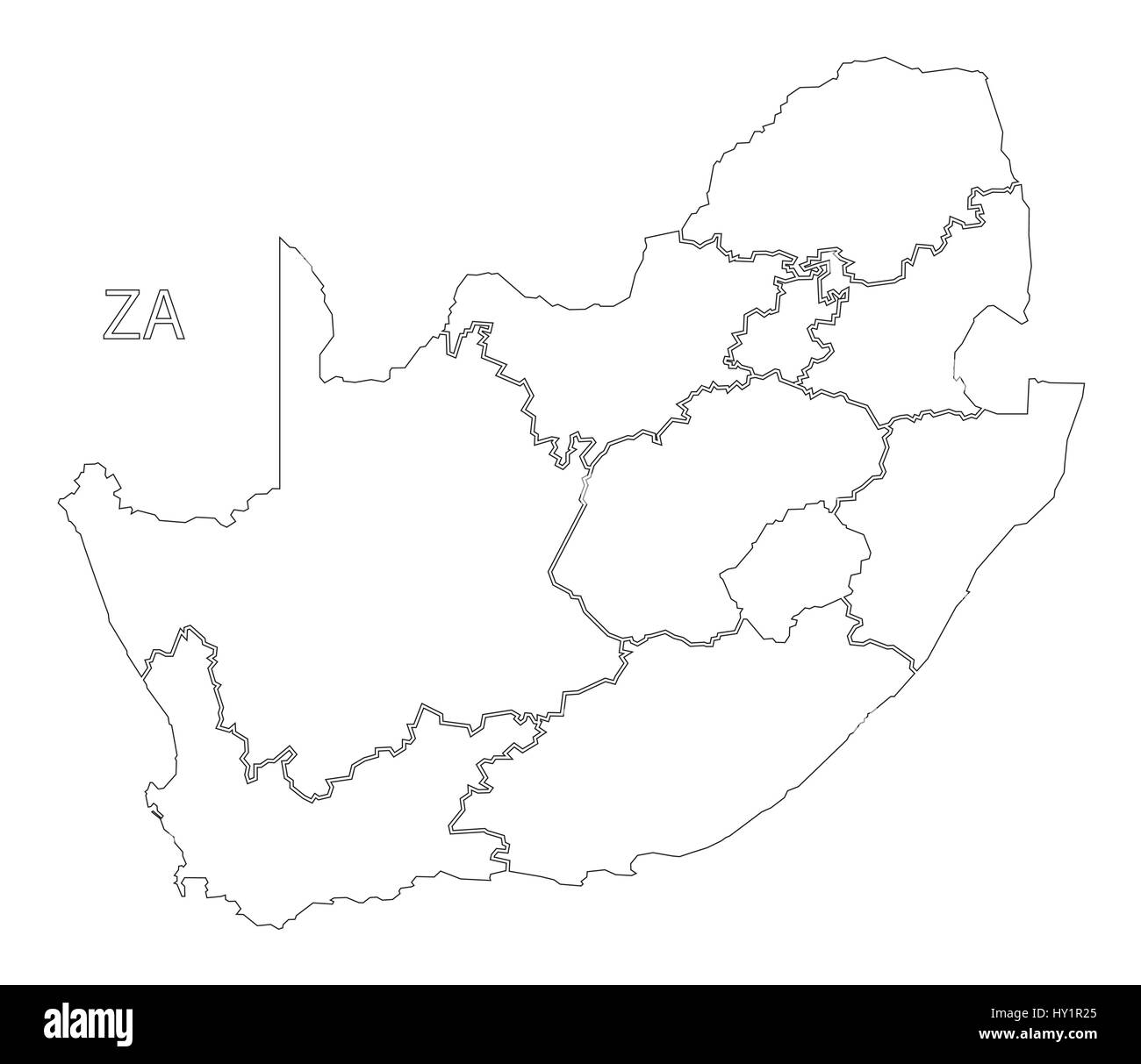 Detailed Map of South Africa, its Provinces and its Major Cities.