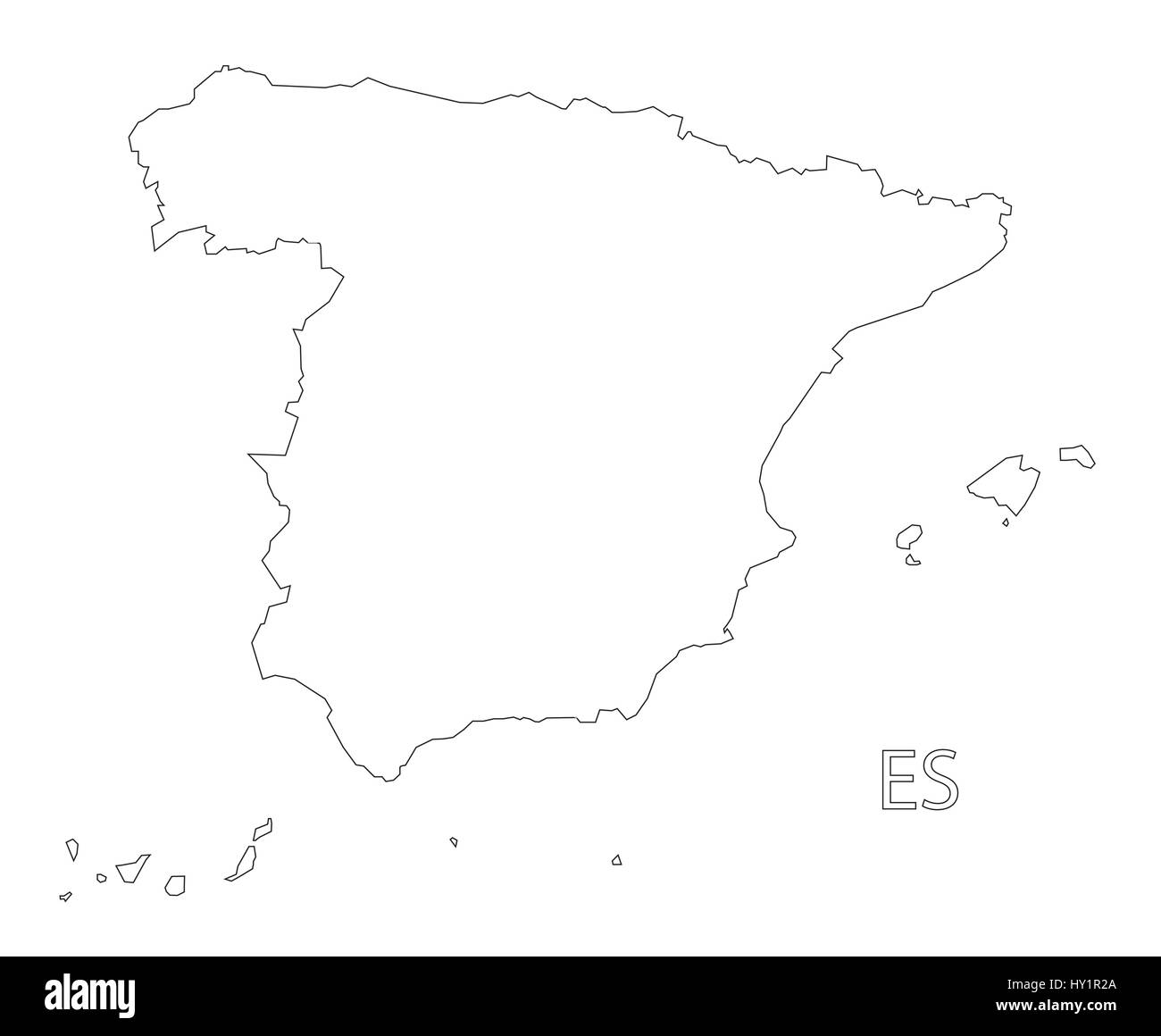 Spain outline silhouette map illustration Stock Vector Image & Art - Alamy