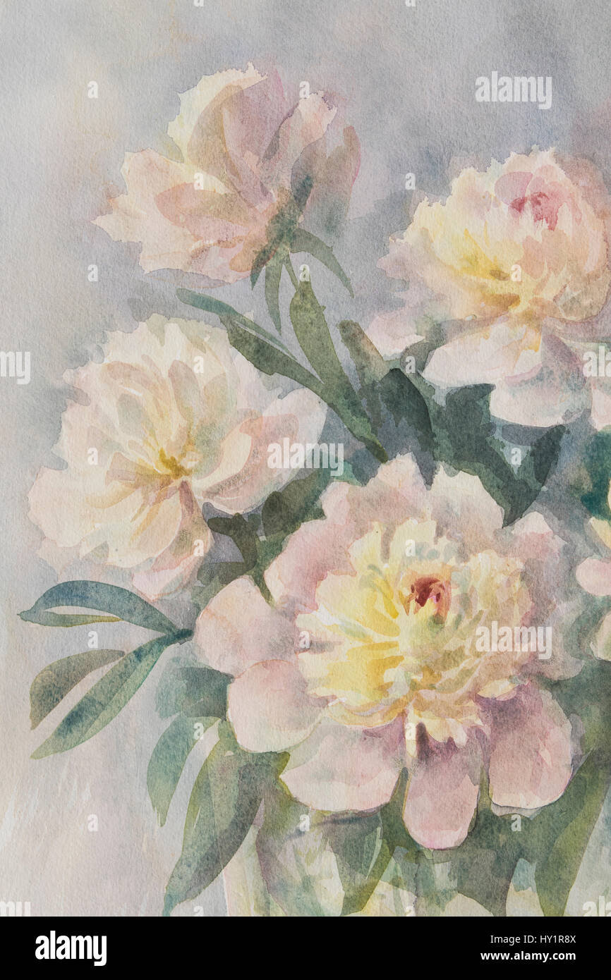 Branch of white peonies hi-res stock photography and images - Alamy