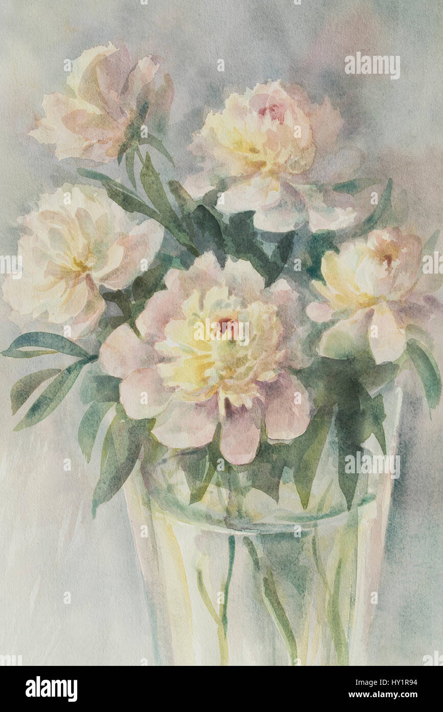 Branch of white peonies hi-res stock photography and images - Alamy