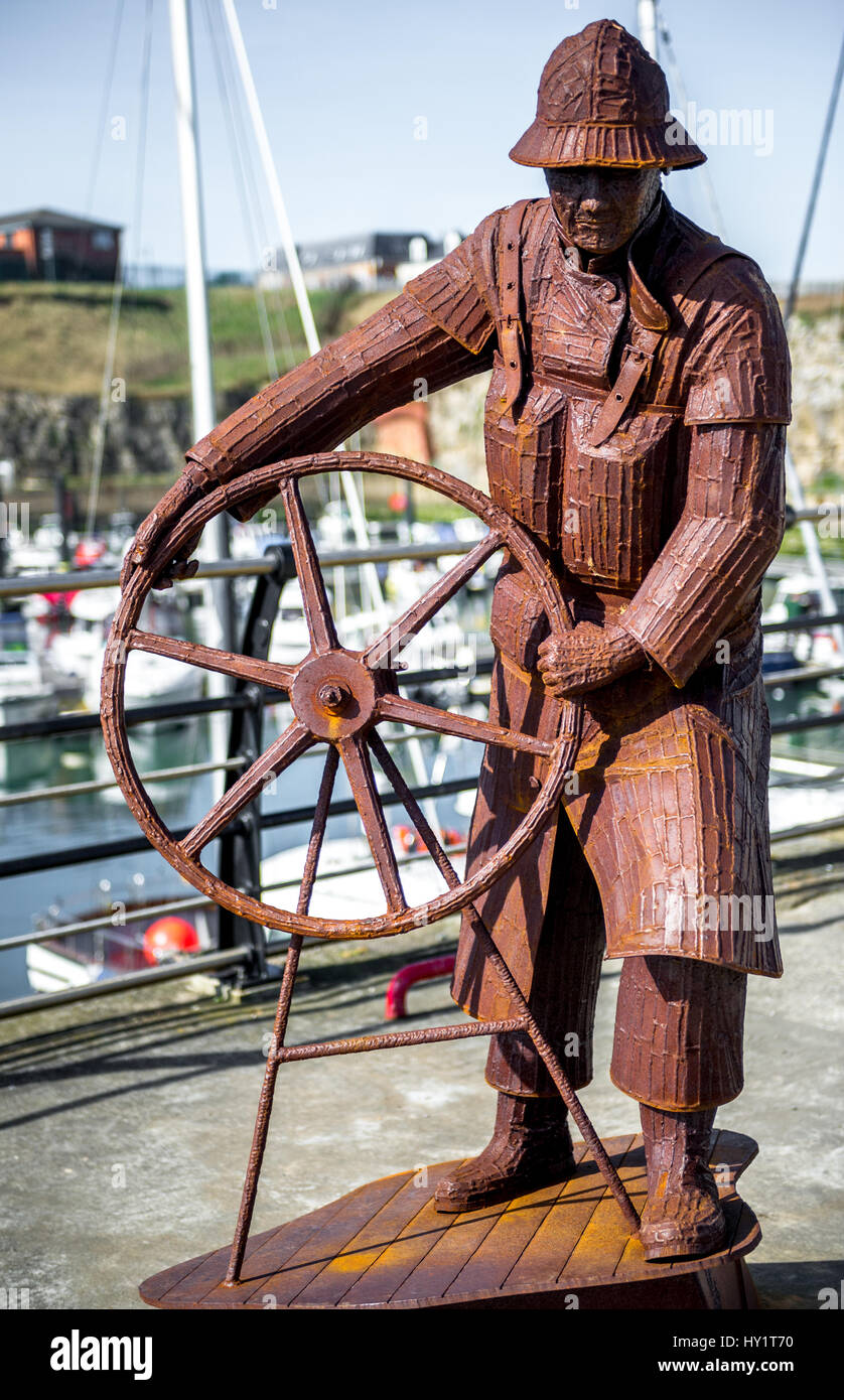 The Coxswain at Seaham harbour Stock Photo