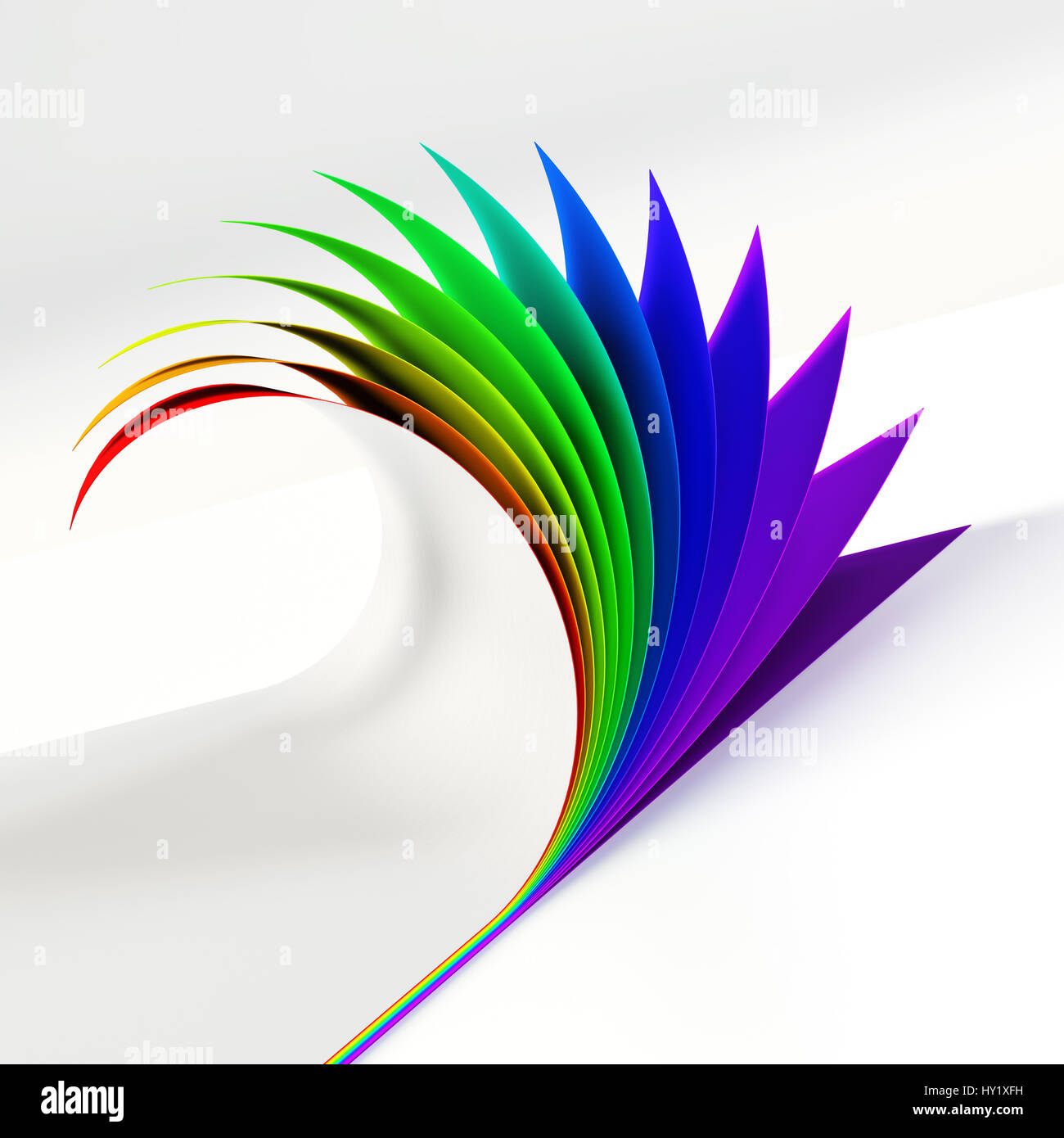 Blank document rainbow colored curled corner side view. Graphic design Blank document rainbow colored curled corner side view. Graphic design