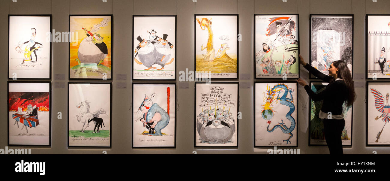 London, UK. 31 March 2017. Scarfe at Sotheby's will present 134 examples of Gerald Scarfe's work as an artist, political cartoonist and stage designer. Auction on 5 April 2017. Stock Photo