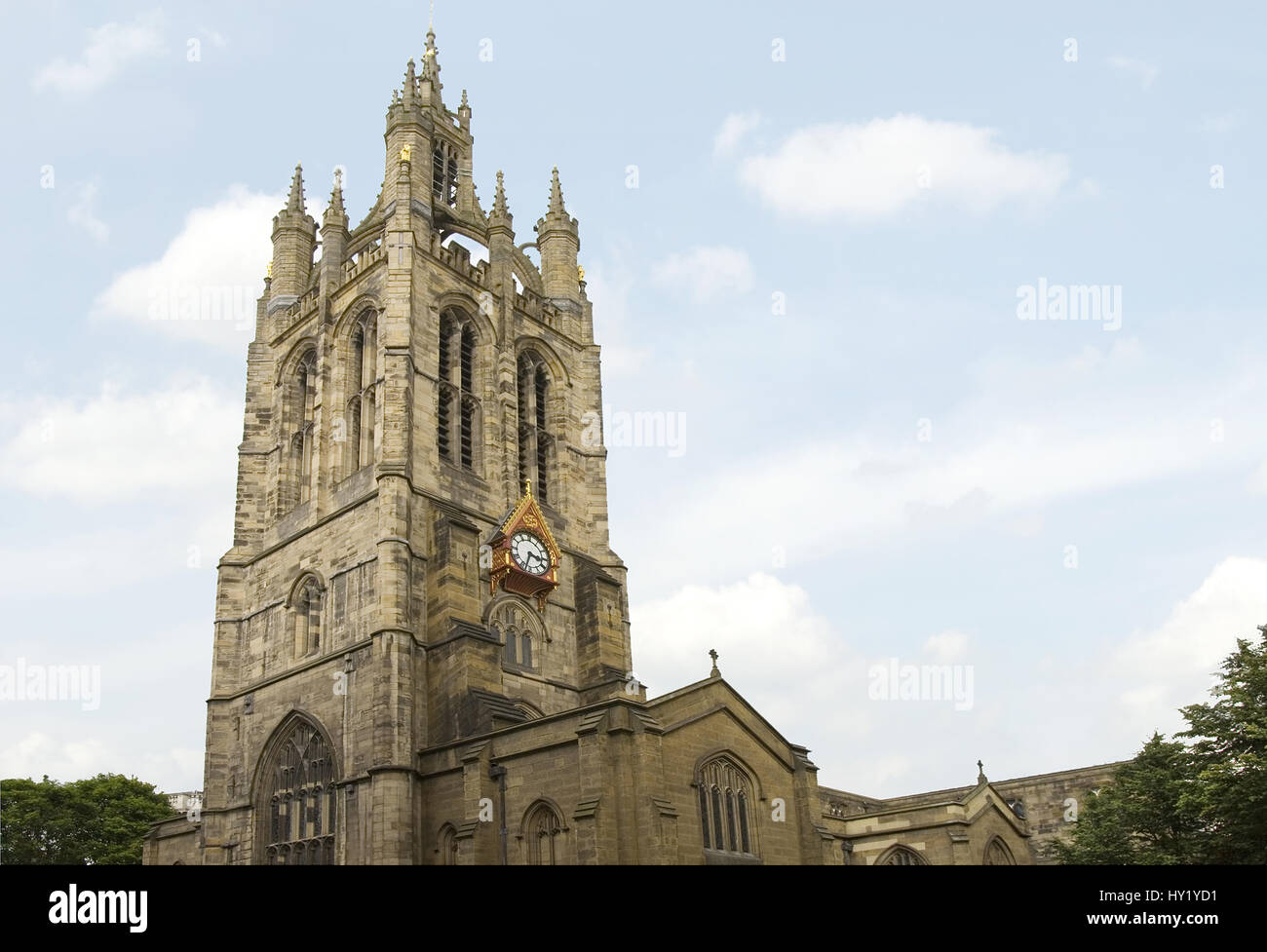 St Nicholas's Cathedral is a Church of England cathedral in Newcastle upon Tyne; England. The cathedral is notable for its unusual lantern spire, whic Stock Photo