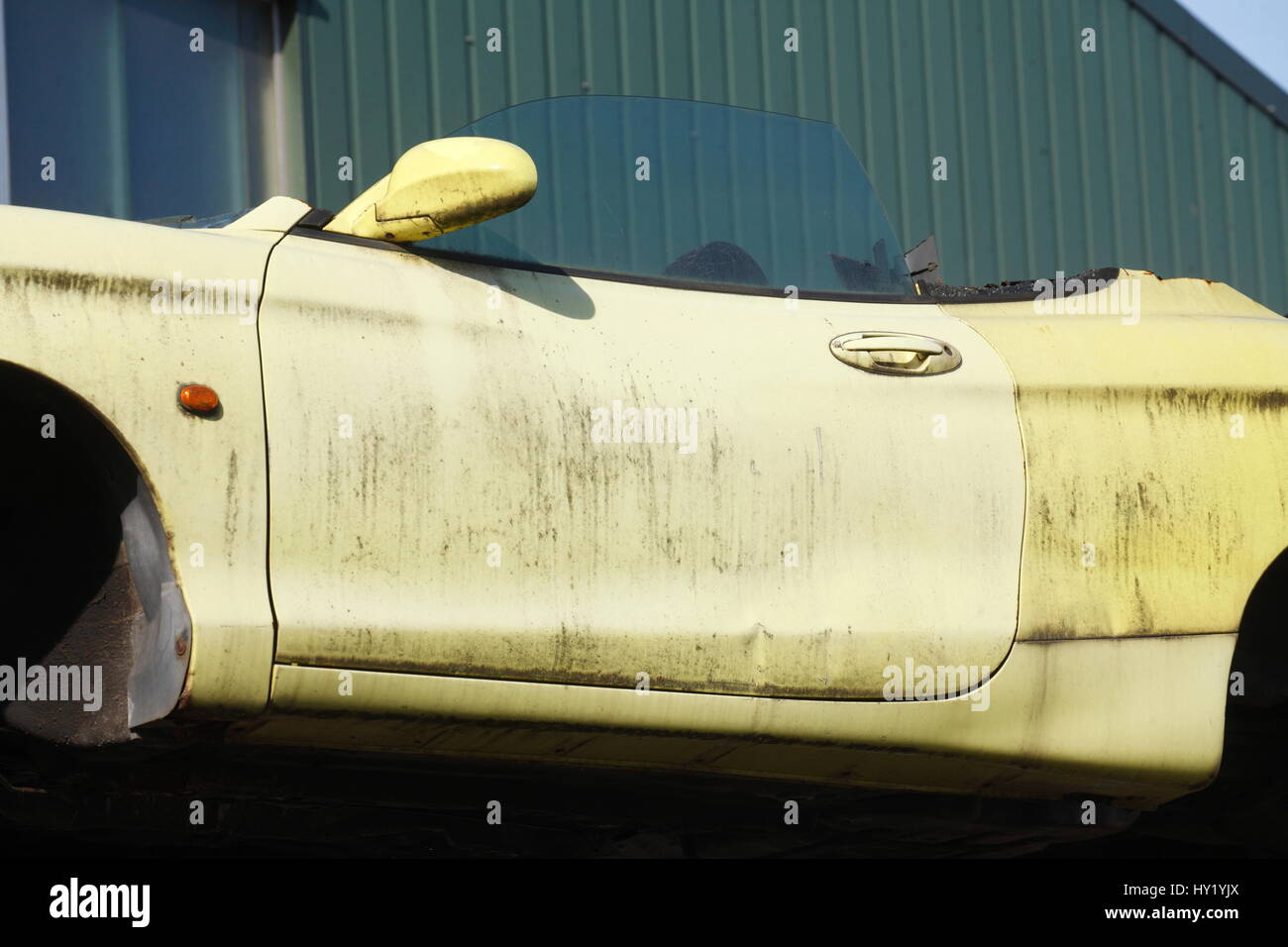 scrap metal car on scrap yard Stock Photo - Alamy
