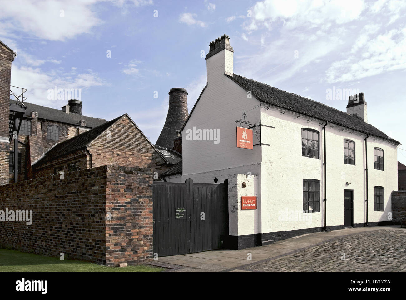 The Gladstone Pottery Museum is a working museum of a medium sized pottery; typical of those once common in the North Staffordshire area of England fr Stock Photo