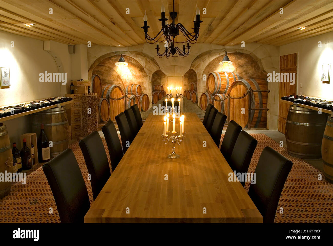 This stock photo shows a exclusive Wine Gallery in a Hotel which is