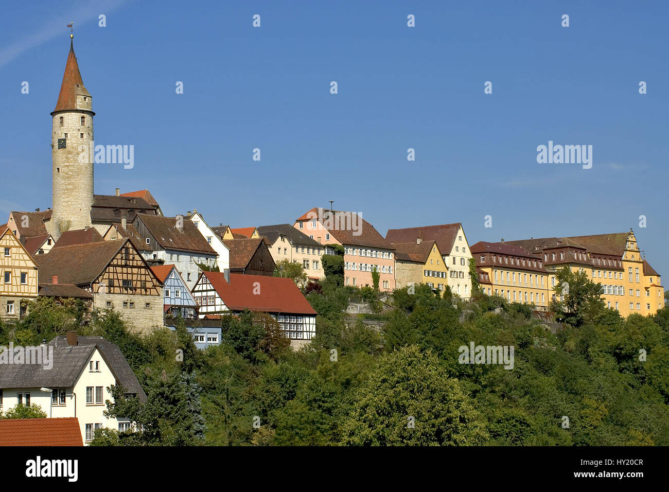 Altstadt Kirchberg an der Jagst Stock Photo
