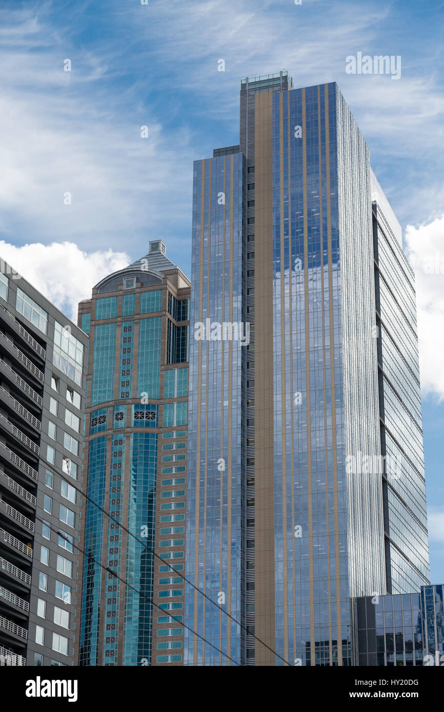 Modern Glass Towers in the skyline of Seattle Stock Photo Alamy