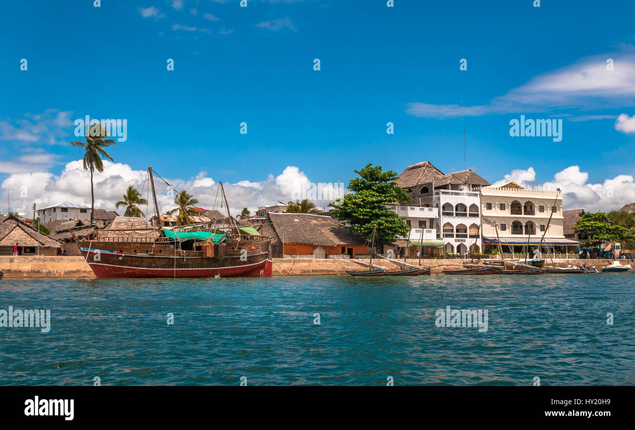 Lamu Old Town Waterfront Kenya Unesco World Heritage Site Stock Photo