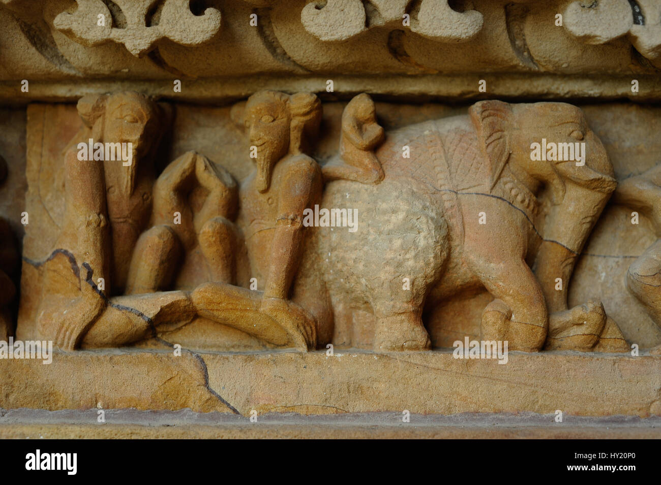 Khajuraho temple carvings Stock Photo