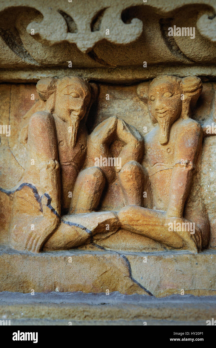 Khajuraho temple carvings Stock Photo