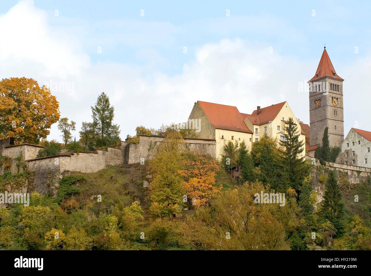 Image of the Castle Monastery in Kastl in the German state of Bavaria.  Blick auf das Klosterschloss Kastl in Bayern, Deutschland. Stock Photo