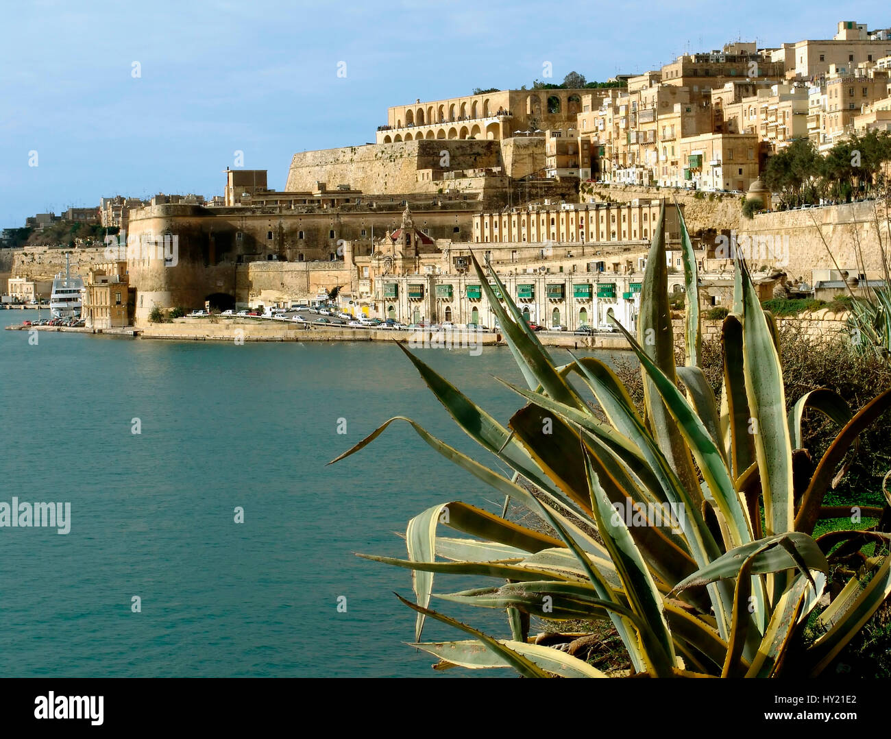 View at the Grand  Harbour and La Valletta, Malta Stock Photo