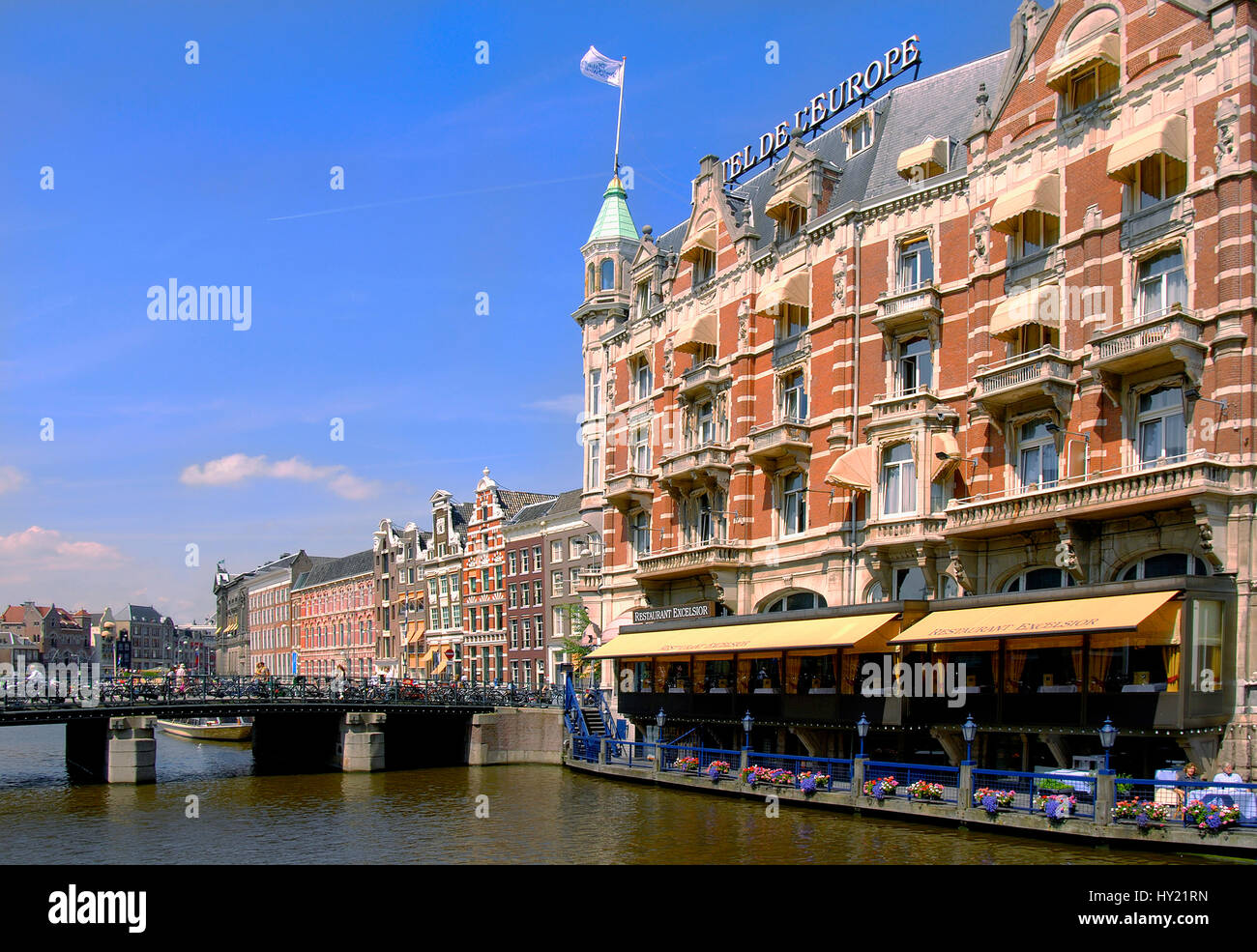 Image of Hotel de Europe in the inner city of Amsterdam, Holland. Stock Photo