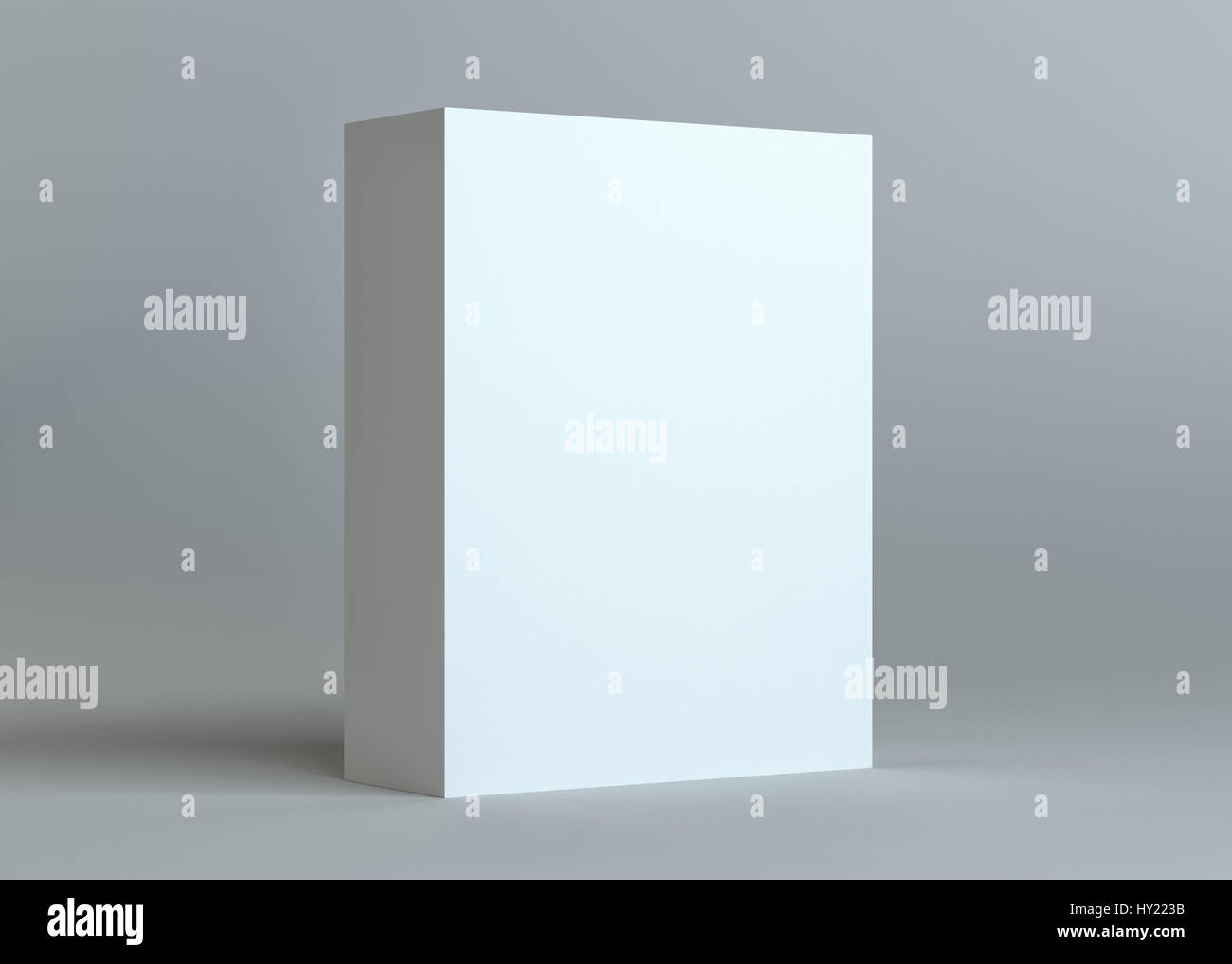 White empty cardboard box on gray background Stock Photo