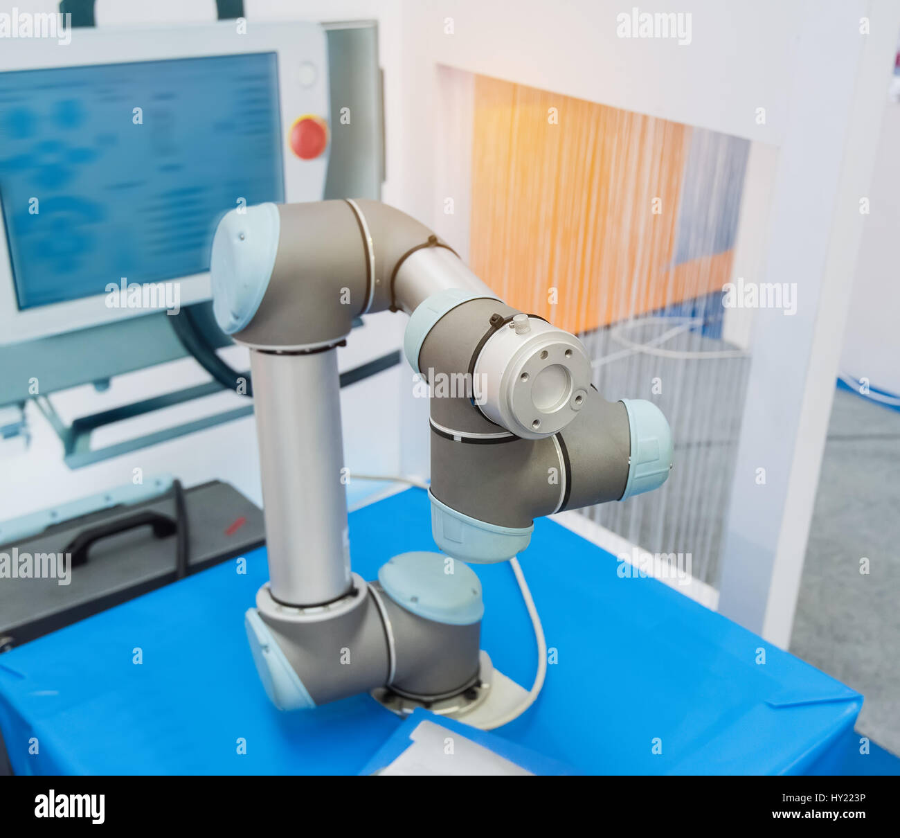 Robotic arm at production line in factory Stock Photo - Alamy