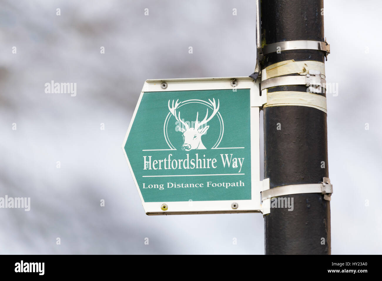 Hertfordshire Way signage. Stock Photo