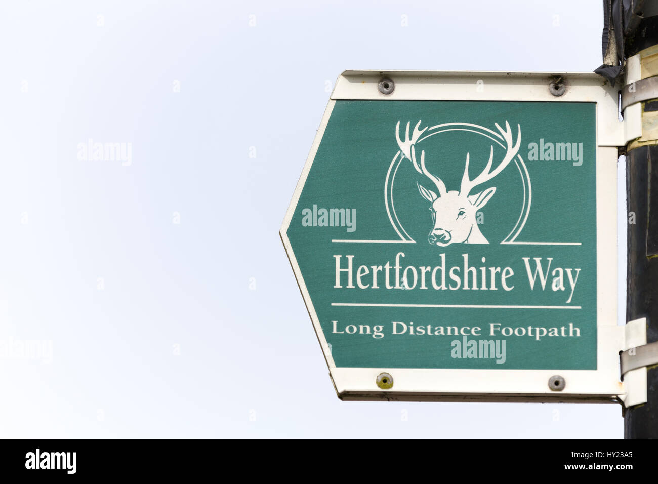 Hertfordshire Way signage. Stock Photo