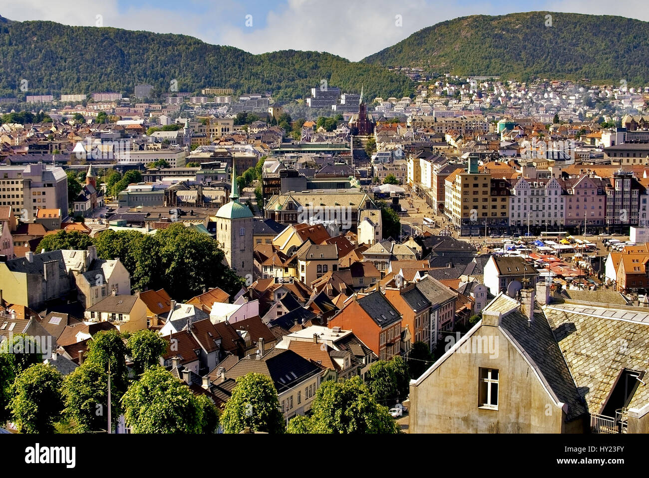 Die Altstadt von Bergen in Norwegen Stock Photo
