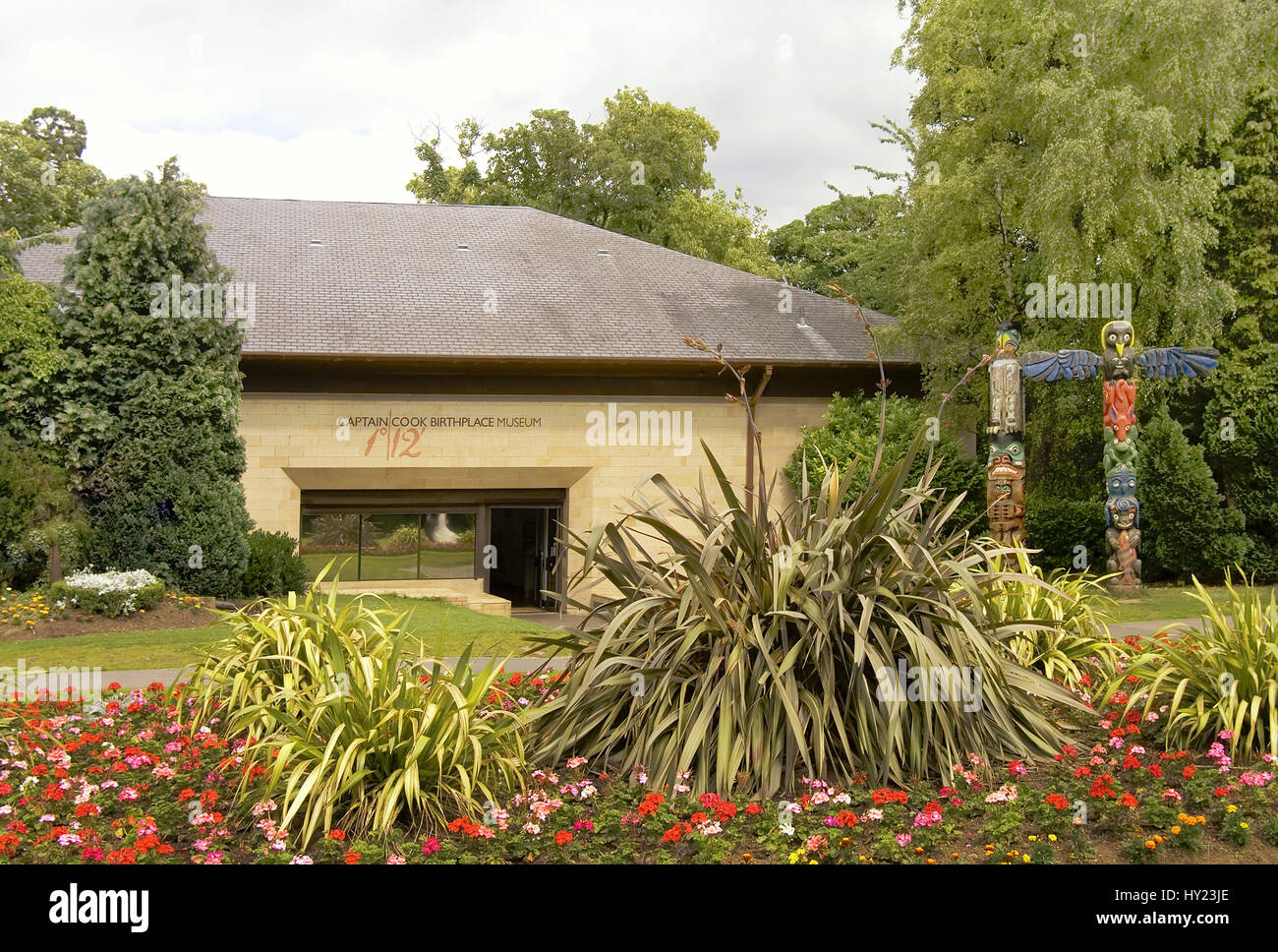 Captain Cook Birthplace Museum is a free-entry public museum located in Stewart Park in Marton, Middlesbrough within the borough of Middlesbrough.  Da Stock Photo