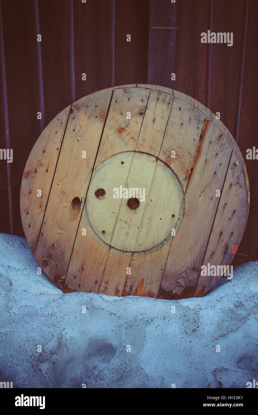 Large spool of electric cable wire hires stock photography and images