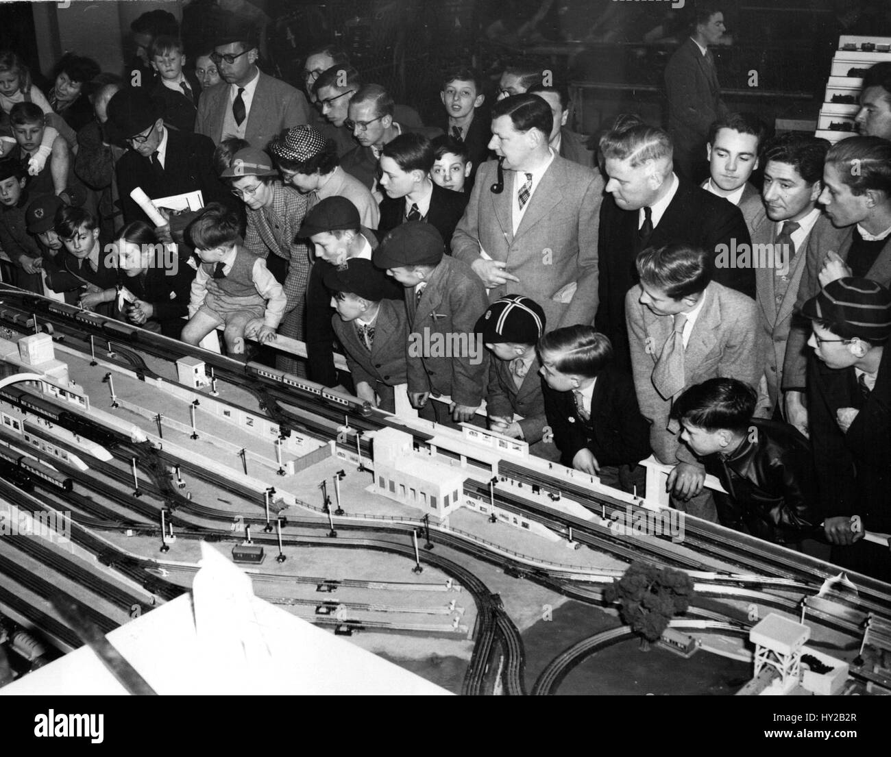 Apr. 04, 1955 Model Railway Exhibition Opens Photo Shows visitors of