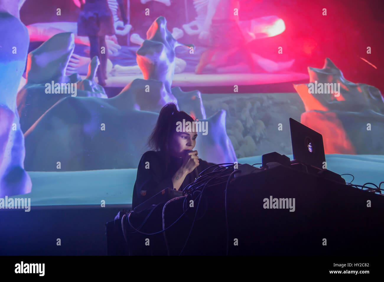 Madrid, Spain. 31st Mar, 2017. Electronic music producer Aisha Devi opens the 2017 “Electronica