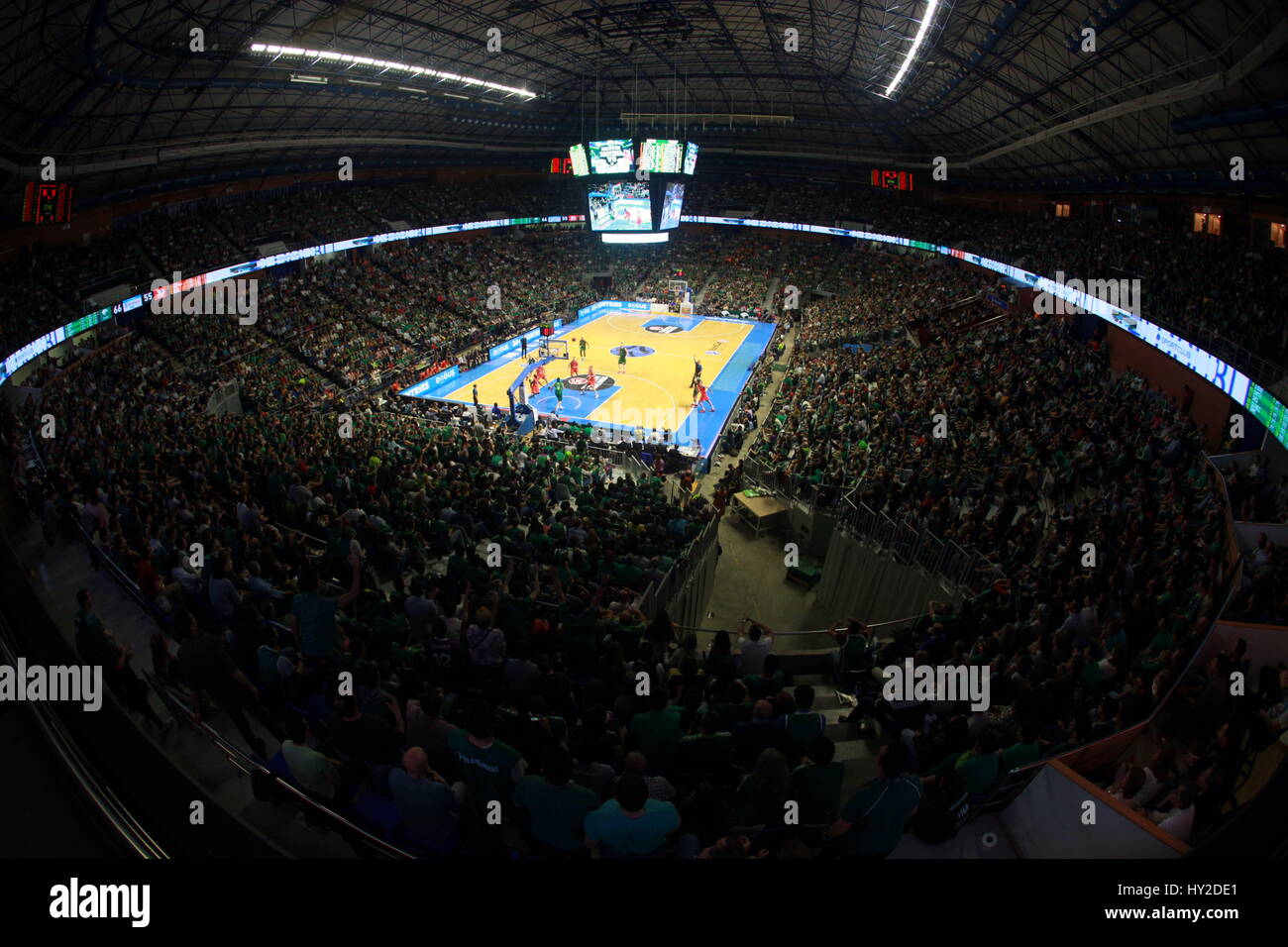 March 31, 2017 - Victoria del Unicaja Malaga basketball in the Second game  of Eurocup final between Unicaja and Valencia during the Eurocup second  play off final match between Unicaja and Valencia
