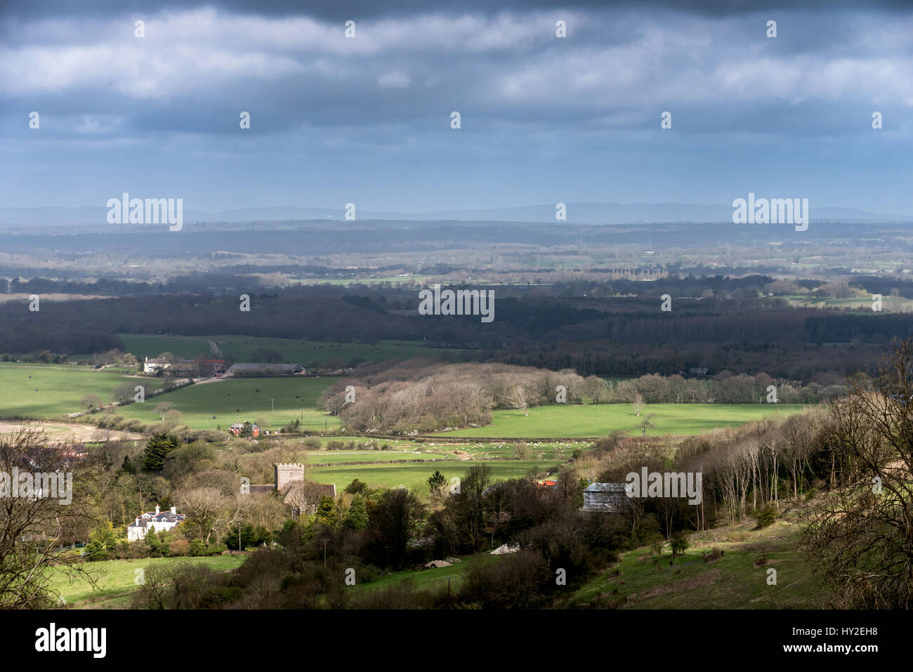 Poynings, Brighton, UK. 01st Apr, 2017. Blustery, sunny and changeable conditions on the South Downs at Poynings this morning. Credit: Andrew Hasson/Alamy Live News Stock Photo