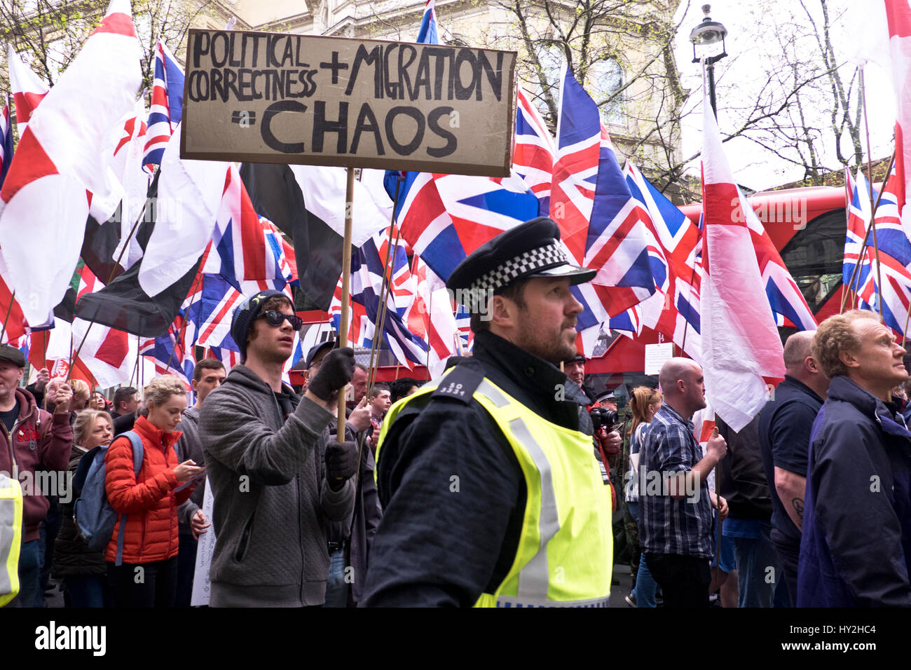 Anti-Islamic March and Rally through Central London of the English ...