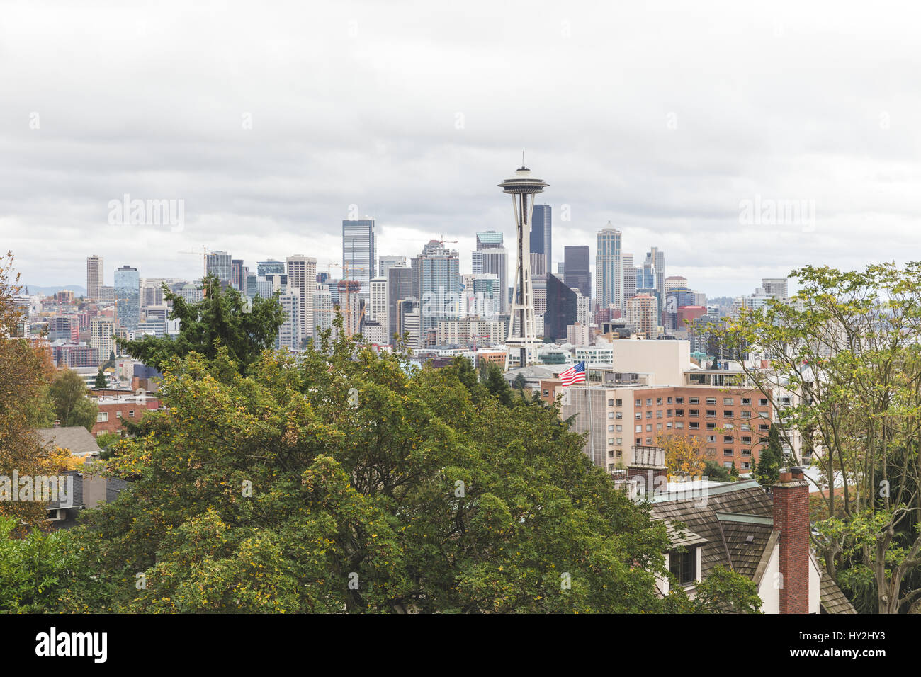 Elevated view seattle center hi-res stock photography and images - Alamy