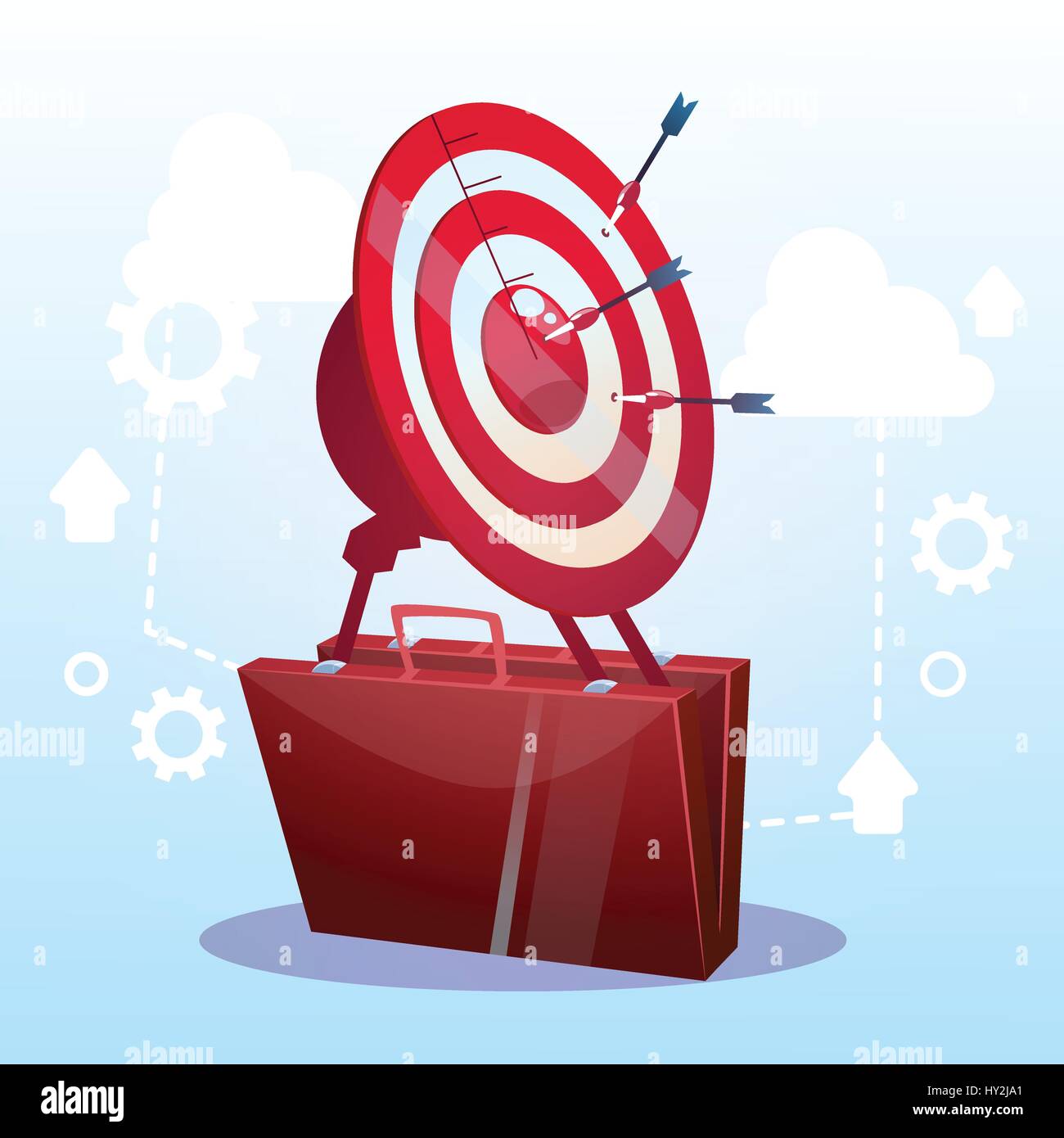Open Briefcase Target Successful Goal Business Strategy Concept Stock Vector