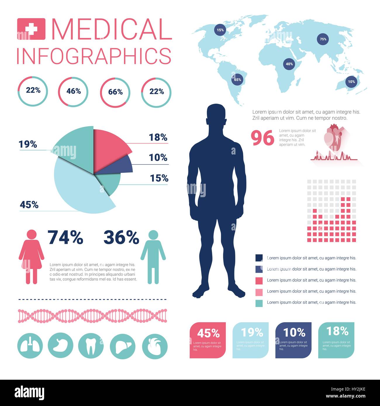 Health Medicine Infographics Information Banner With Copy Space Stock ...