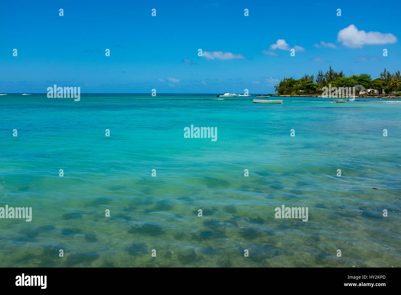 amazing white beaches of Mauritius island. Tropical vacation Stock Photo