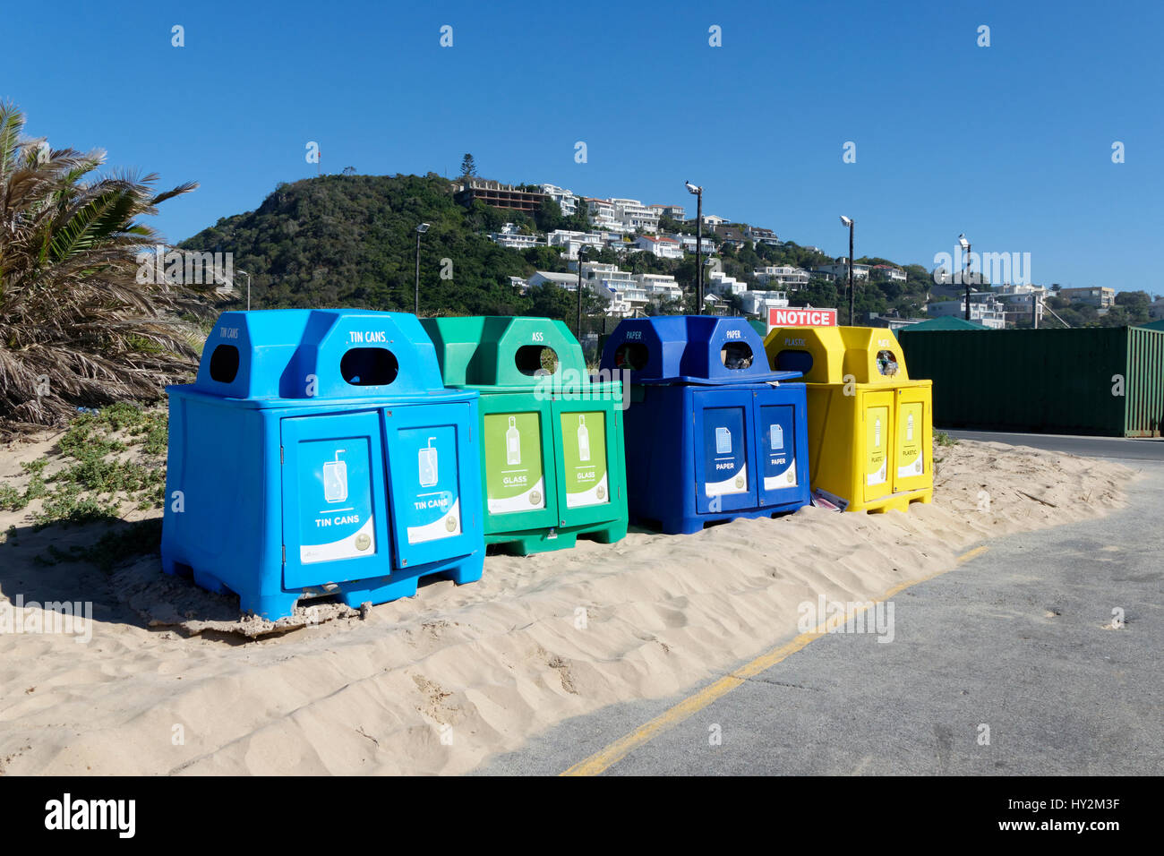 Recycling bins, Western Cape, South Africa Stock Photo - Alamy