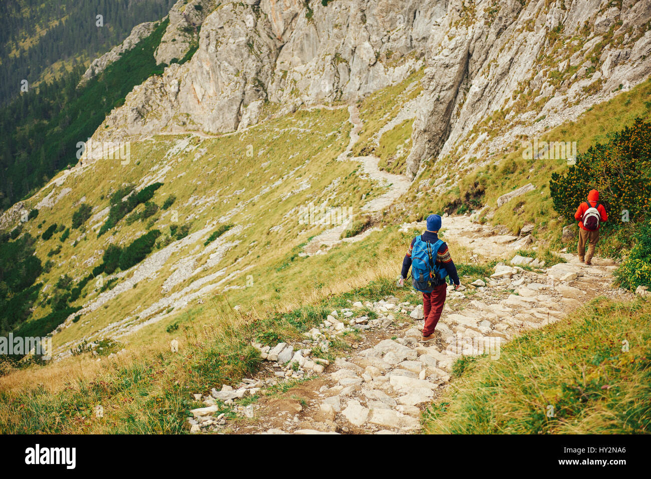 Hikers way down path hi-res stock photography and images - Alamy